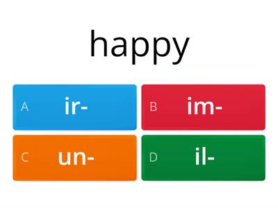 U3 Gateway B1 Neg Adj Prefixes Un- in- im- ir- il-