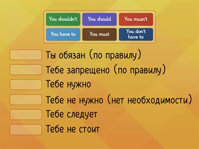 Must/have to/should - Правило использования