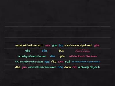 V 3 L 16 match up with word parts, phrases