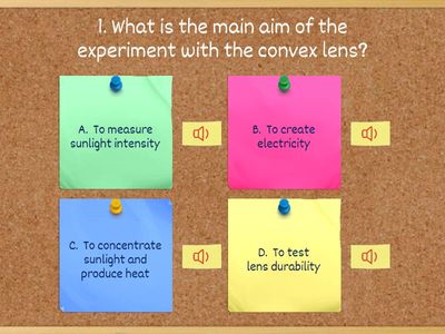 JKC Std VI  Quiz: Heat Energy Generation Using a Convex Lens (Activity)
