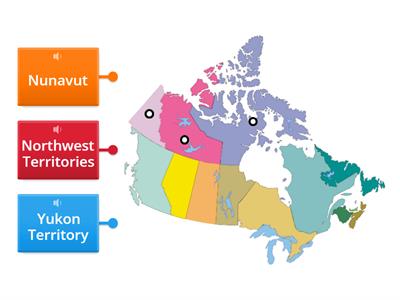 Label a map of Canadian Northern Territories