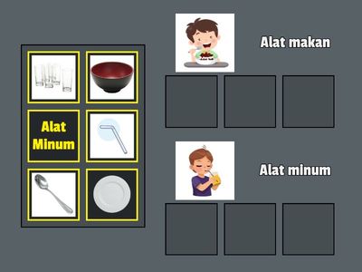 Mengelompokkan alat makan dan minum