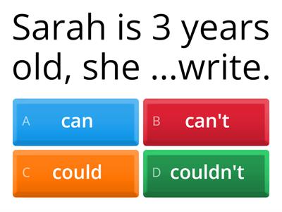 Can, can't, could, couldn't