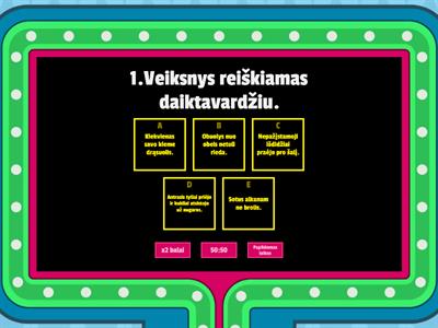 Veiksnio raiška. 8 kl.