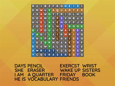 sopa de letras en ingles 