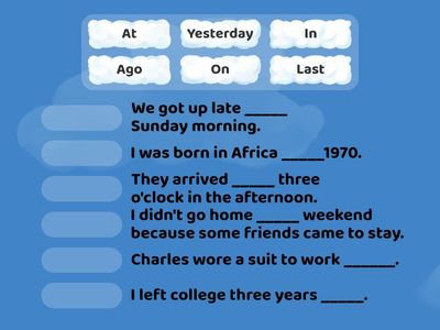 Time expressions for the past (Group #2 D.R.A. TICS)