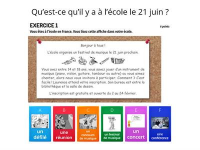 COMPRÉHENSION DES ÉCRITS(DELF A1/SCOLAIRE,CIEP ,RFI SAVOIRS)