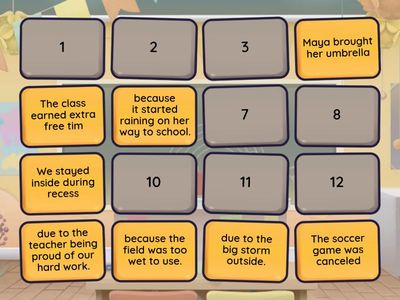 Reasons usign because, therefore, due to and as a result