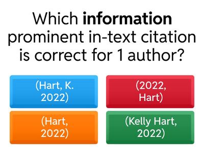 APA 7th Referencing Quiz