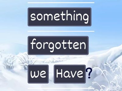 PRESENT PERFECT ORDER SENTENCES