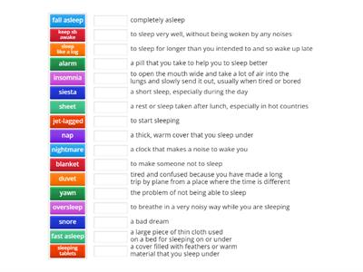  English File Upper-intermediate 6B Vocabulary: Sleep