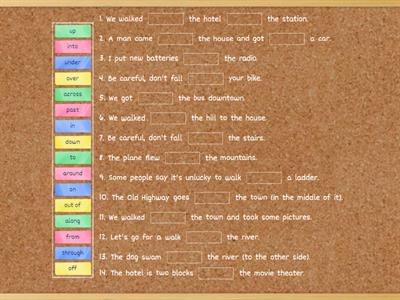 Prepositions of direction (Grammar)