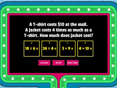 Multiplication Word Problems