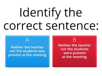 SUBJECT VERB AGREEMENT STARTER