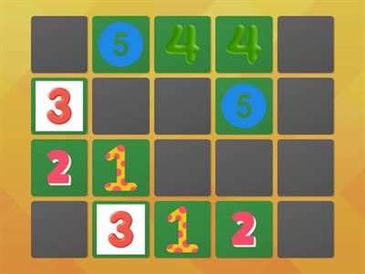 Numbers memory game