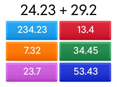 Adding and subtracting decimals