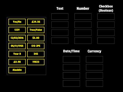 Database Data Types REVISION
