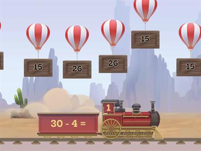 Subtraction 2 digits - 1 digit