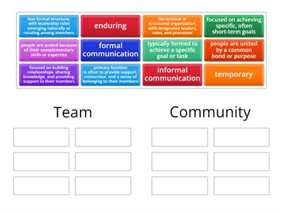 Team VS Community