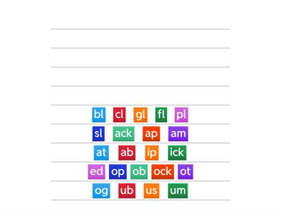 Beginning Blends - match beginning blends to word endings