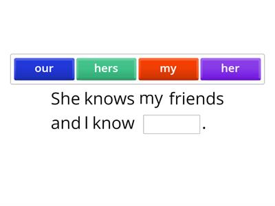 Possessive Adjectives and Pronouns