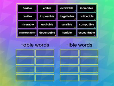 ible/able