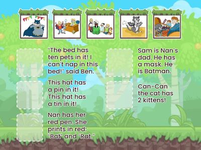 Test after Hickey Lesson 10 (match sentences to pictures)