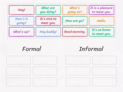 Formal and Informal greetings