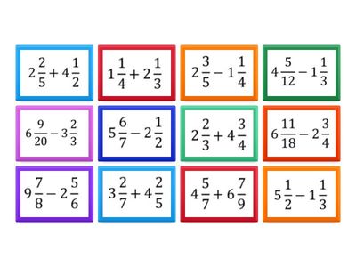 Adding and Subtracting Mixed Numbers