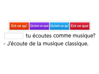 Est-ce que / Qu'est-ce que