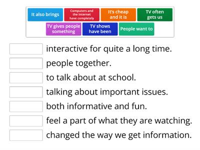 Gateway B1 Unit 5 TV sentences