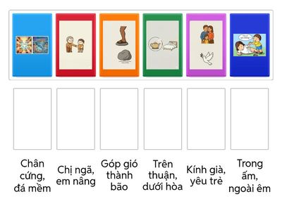 Hãy nối câu thành ngữ, tục ngữ với hình minh họa phù hợp