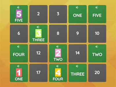 Numbers 1 - 10 - Memory Game