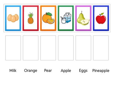 Match the food to their names!