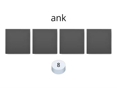 win or lose word families: ank  ink  ing  ang  ung  unk