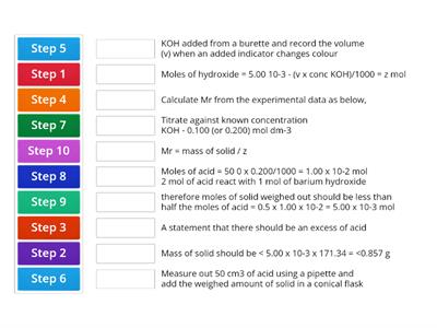 AS Chemistry Model Assignment Alternate to Practical Question Order of Steps Involved