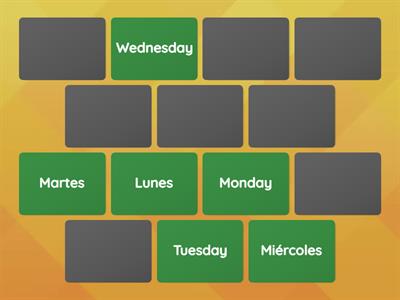 Days of the week pairs