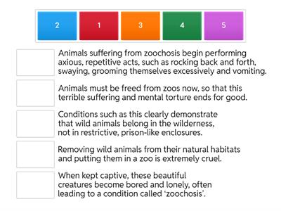Logically ordered paragraph -Animals in Zoos