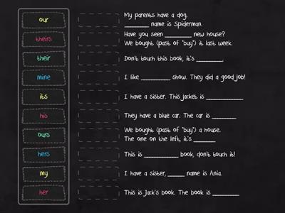  Possessive adjectives and possessive pronouns