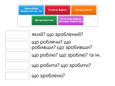 Форми дієслова (питання)