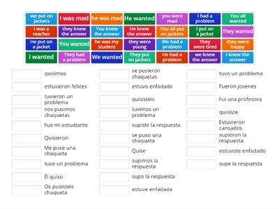 Irregulars in Preterite English/Spanish