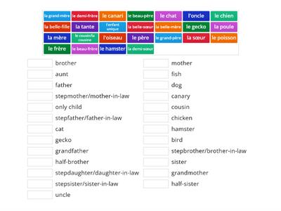 Family and pets in French