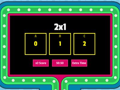 Multiplication game show x2