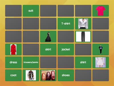 Vocabulary - CLOTHES (A1/A2)