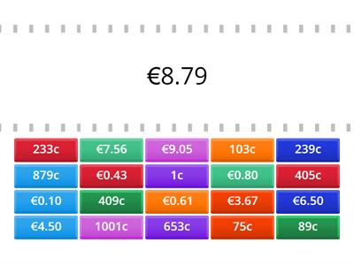 Money - Find the match