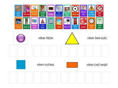 Nhận biết hình tròn, hình tam giác, hình vuông, hình chữ nhật