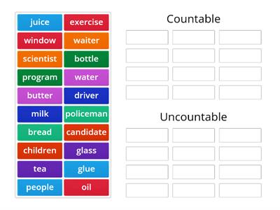 Countable and uncountable nouns