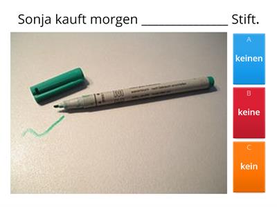  Akkusativ - Artikel, Possessivartikel, Negationartikel A1