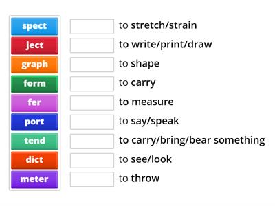 Common Root Word Match-Up