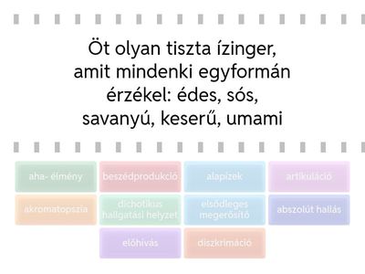 Glosszárium gyakorló feladatok (pszichológia)